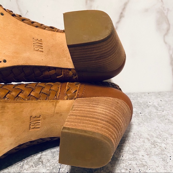 Frye Reed Cognac Woven Cut out Bootie 10M - Picture 6 of 10